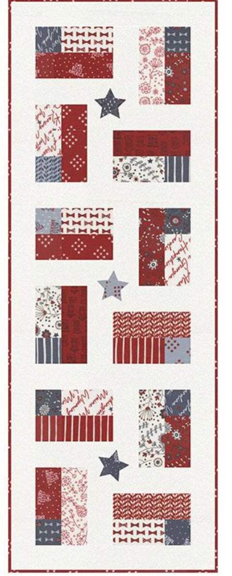 Pre-Order KIT Independence Day quilt runner fabric finishing kit by Sweetwater for Moda Fabrics