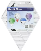 Hex N More Ruler JBQ201 by Julie Herman showing cutting shapes for quilting