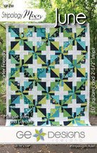 June - Stripology Mixer Pattern quilt with 10" squares and 2.5" strips in multiple layouts