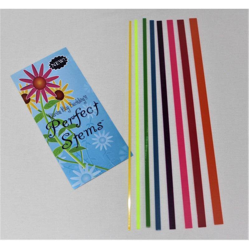 Set of eight colorful Perfect Stems by Karen Kay Buckley in various widths from 1/8in to 1/2in with instructions