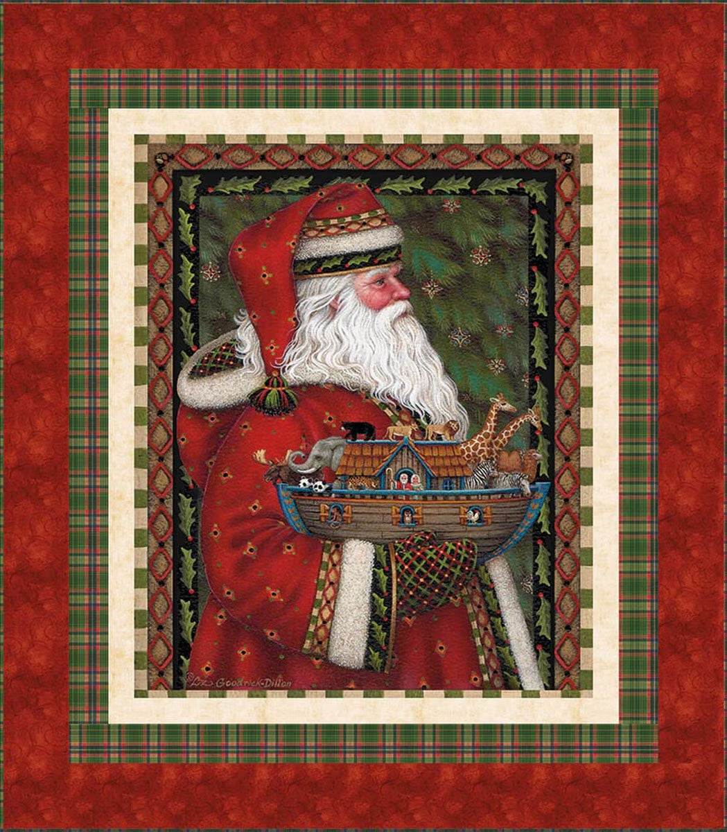 Santa and Ark Panel Quilt Kit by Riley Blake Designs with Christmas fabric and quilt pattern