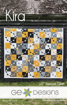 Kira 10" Square Pattern quilt with light and dark fabric squares and Stripology Squared ruler design options