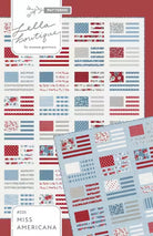 Miss Americana pattern patriotic American flag quilt in reds whites blues by Vanessa Goertzen