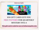 M50 $50 Surf's Up Voucher for Bella Rose Quilts online purchase with mystery admission and usage conditions