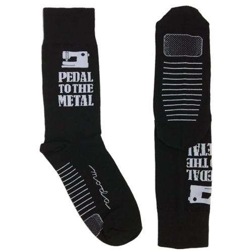Pedal To The Metal Socks from Moda Fabrics in cotton blend, one size fits most