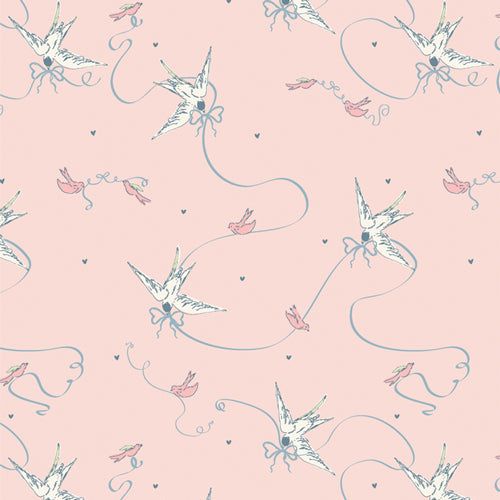 Mademoiselle Doves & Bows pastel floral fabric by Patty Basemi for Art Gallery Fabrics
