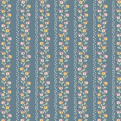Mademoiselle Cité Florale fabric by Patty Basemi featuring soft pastel florals and vintage motifs