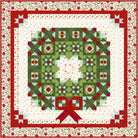 Make It Merry BOM quilt kit with peppermint and pine holiday wreath design by Jennie Jo Lamb