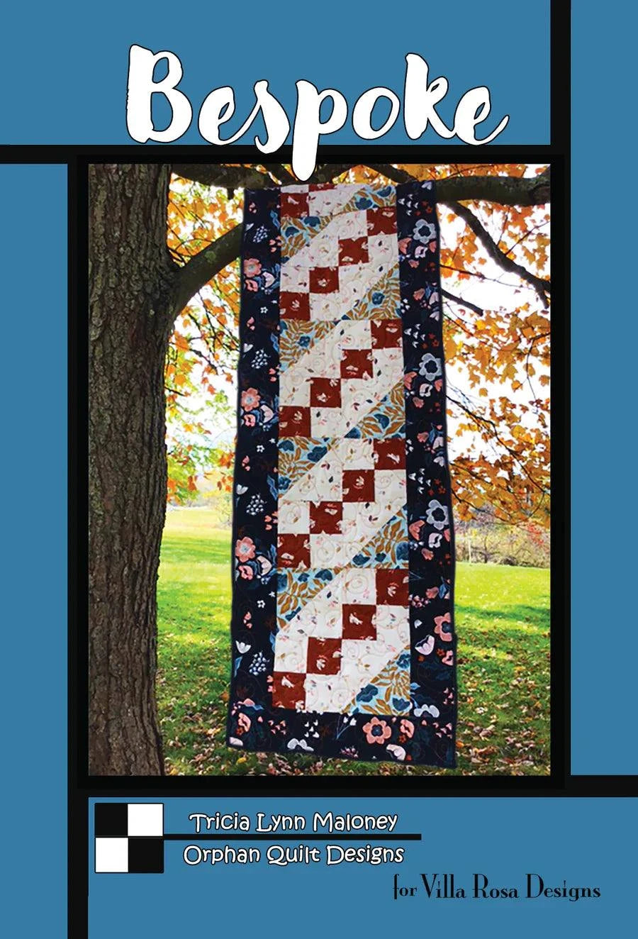 Bespoke Pattern quilt by Tricia Lynn Maloney with floral and patchwork design for Villa Rosa Designs