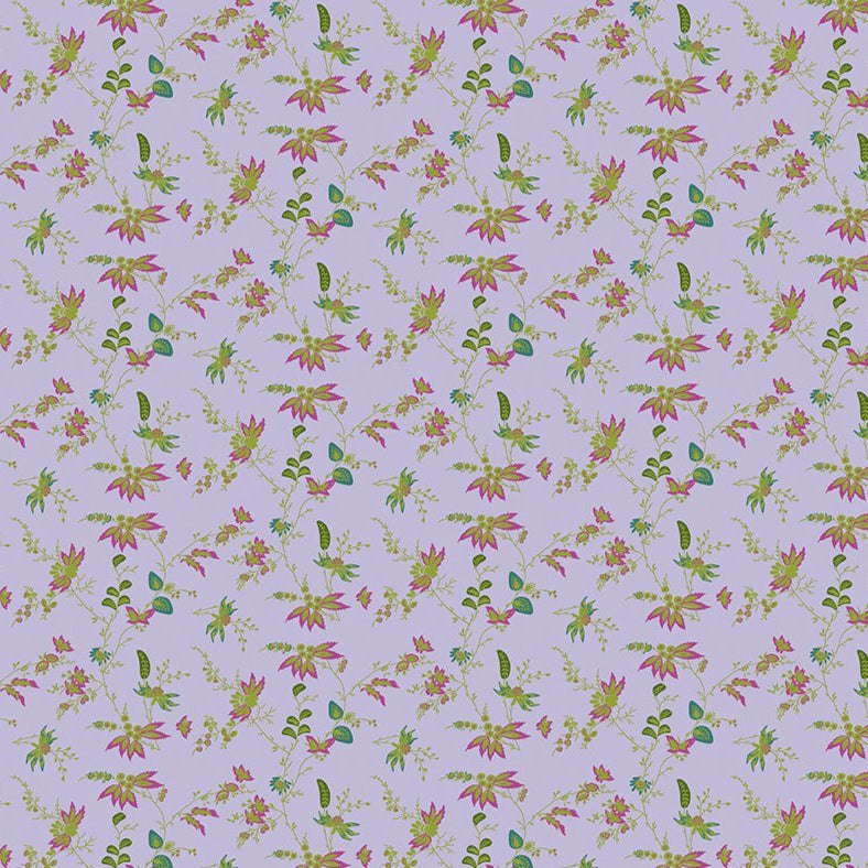 Vintage Cloth fabric by Sew Kind of Wonderful with small floral pattern on lavender background