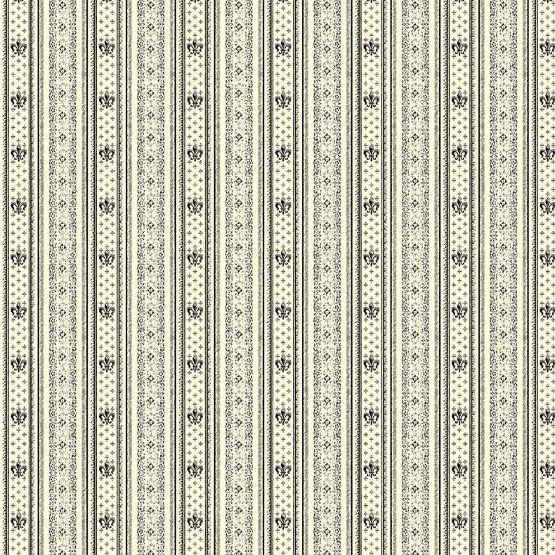 Vintage Cloth fabric with intricate vertical stripes and floral motifs by Sew Kind of Wonderful