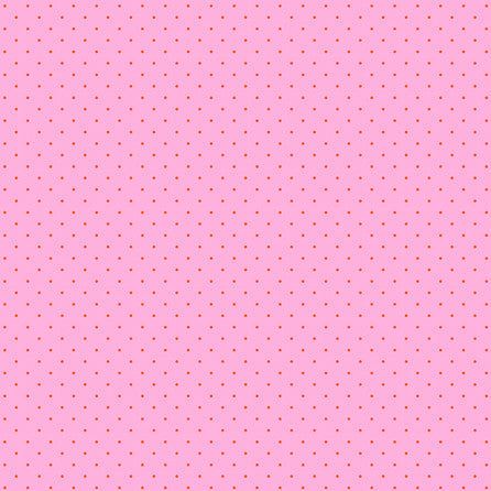 True Colors Tiny Dots Candy fabric by Tula Pink in candy pink with tiny orange dots pattern