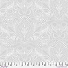 True Colors 2025 Ghost Owl Whisper fabric by Tula Pink with intricate white owl pattern on light gray background