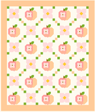 Peach Blossom Quilt Kit with curated peach and pink fabrics for 61x71.5 inch throw quilt top and binding