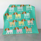 Pups in Pajamas quilt kit with dog and striped pajama designs by Elizabeth Hartman for Moda Fabrics