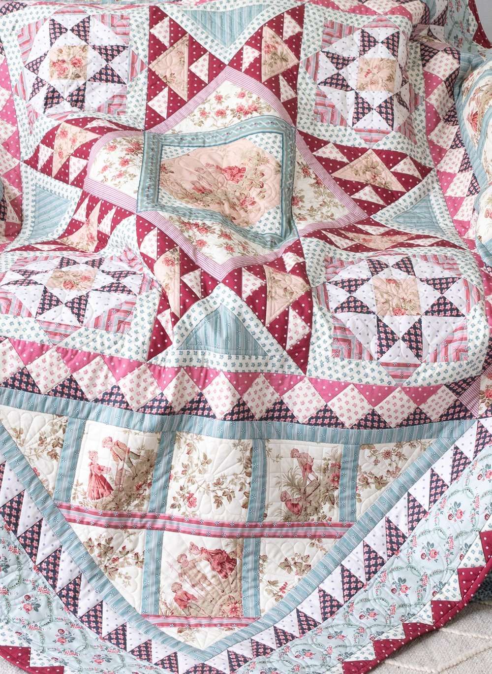 Quilters Companion 2023 BOM Arcadia medallion quilt kit with fussy cutting and mitred corners