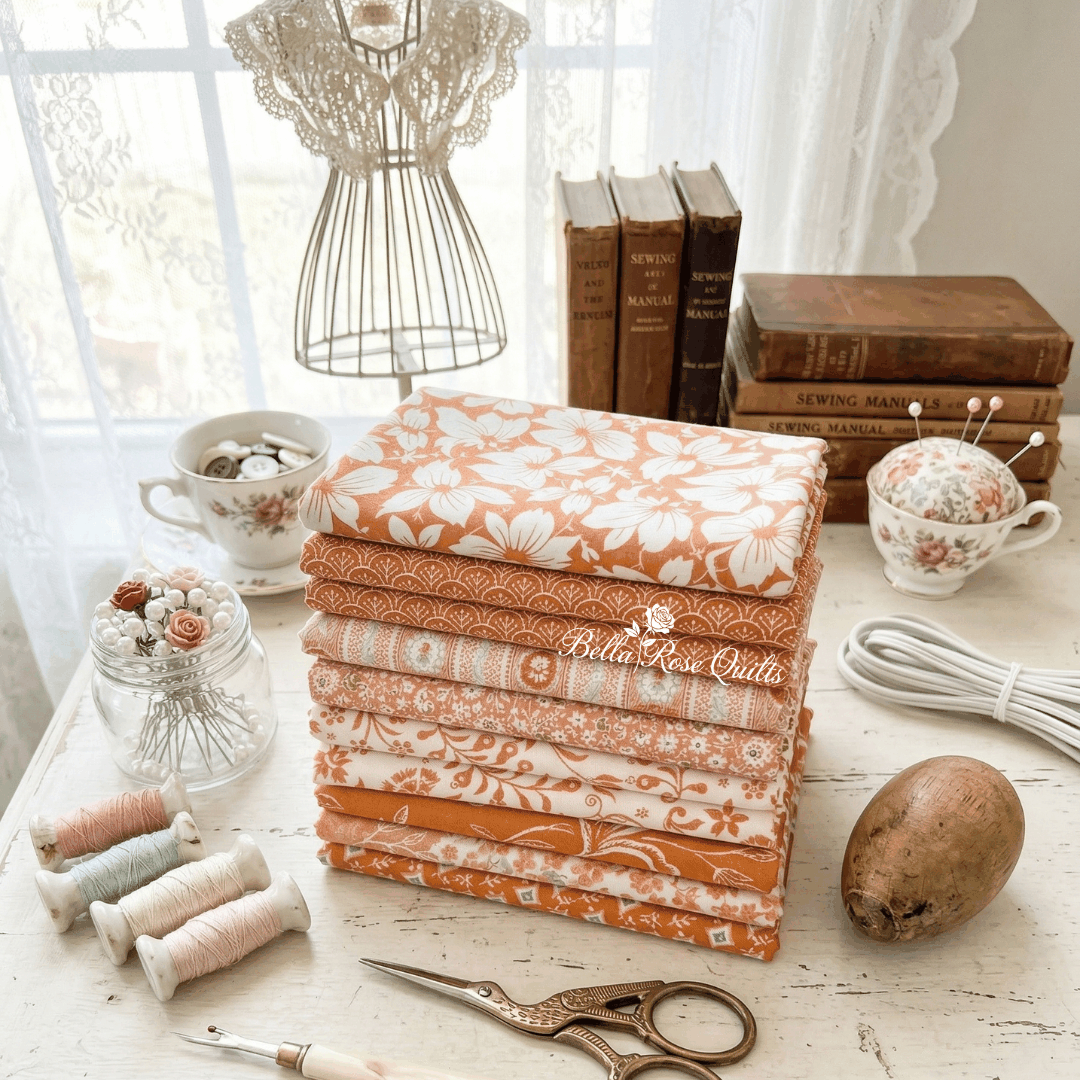 Fig Tree Color Bundles fabric pieces in assorted colors and patterns, 1/2 yard each, set of 10