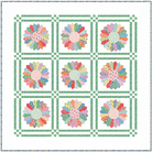 Blissful Quilt Kit featuring Traditional 30’s fabric collection by Lindsay Wilkes, 66x66 inch quilt top and binding materials