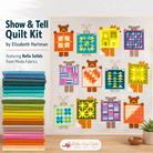Show & Tell Quilt Kit by Elizabeth Hartman with Bella Solids fabric, 75x85 inches quilting project