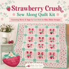Strawberry Blossom Quilt Kit with Berry & Sage fabric by Lori Holt in strawberry-shaped box
