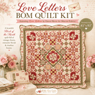 Love Letters BOM Quilt Kit pre-order featuring heart-shaped blocks and scalloped border, design by Dawn Heese