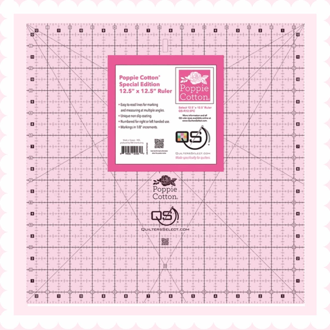 Poppie Cotton Ruler 12.5 x 12.5 for Quilters | Precision & Elegance ...