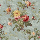 Kathleen's Story floral blue fabric by Chris Schulte for Marcus Fabrics with delicate florals and paisley patterns