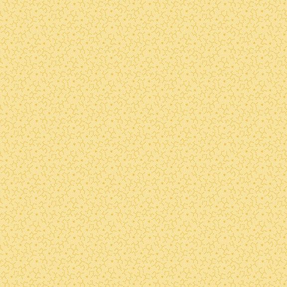 Kathleen's Story Lace Yellow fabric with delicate florals and paisley by Chris Schulte for Marcus Fabrics