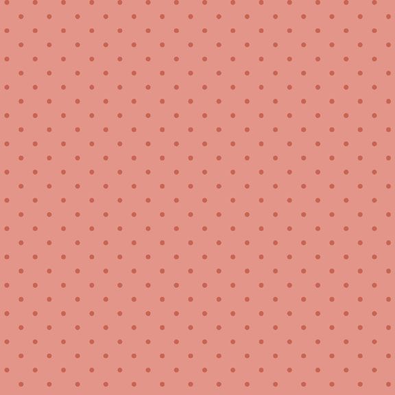 Kathleen's Story Dots Coral fabric by Chris Schulte featuring delicate floral and paisley patterns
