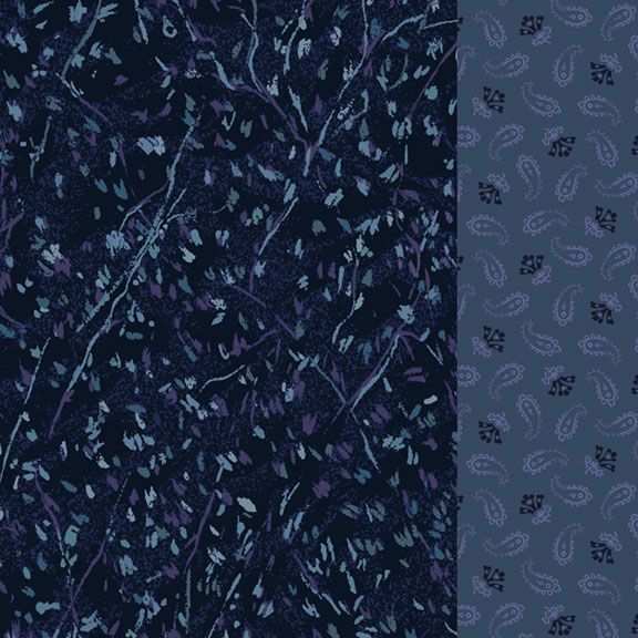 Patrick's Promise navy 5 1/4 inch fabric strip by Chris Schulte for Marcus Fabrics