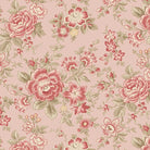 Love Letters large floral pink fabric by Dawn Heese with heart motifs and paisley print