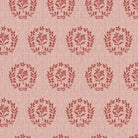Love Letters Damask Pink fabric by Dawn Heese featuring heart-shaped paisley motifs in pink