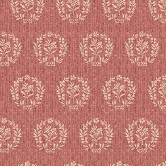 Love Letters Damask Red fabric by Dawn Heese featuring heart-shaped paisley motifs sold by Marcus Fabrics