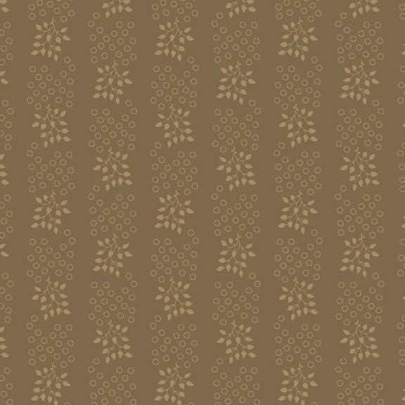 Brown Love Letters Leaves and Circles fabric by Dawn Heese for Marcus Fabrics, sold by half-yard increments