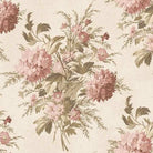 Yardley House Girder Cream cotton fabric with floral bouquets and plaid accents by Marcus Fabrics