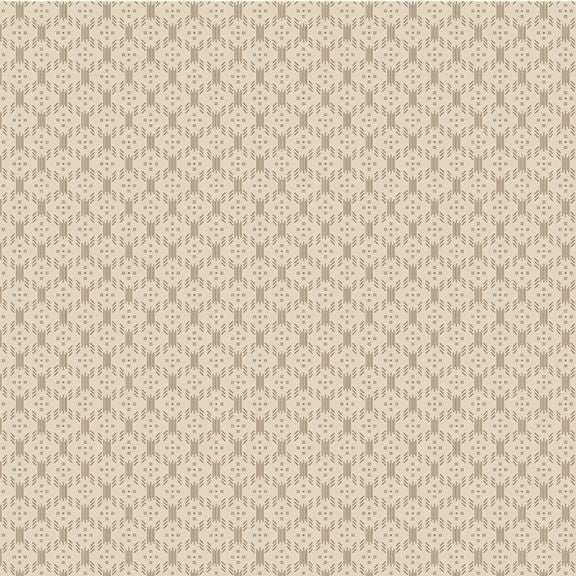 Yardley House Grid Cream cotton fabric with pink floral bouquets and green foliage on creamy beige background