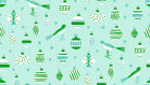 Merry Happy Baubles Christmas novelty ornaments fabric by Kimberly Kight with bold holiday colors and twinkling lights pattern