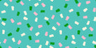 Colorful Merry Happy Merry Gummies Christmas-themed gummy bears fabric by Kimberly Kight for Ruby Star Society sold by half yard