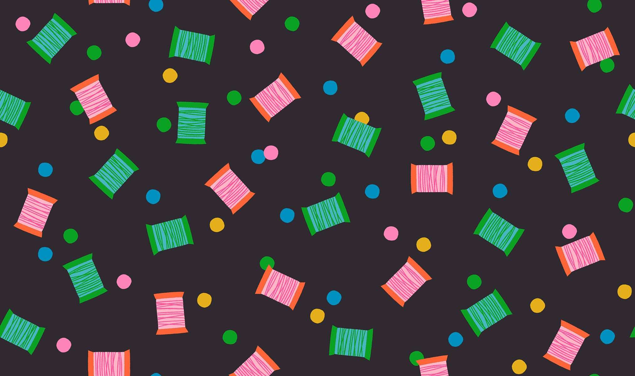 1 800 Notion spools soft black fabric by Ruby Star Society for Moda Fabrics