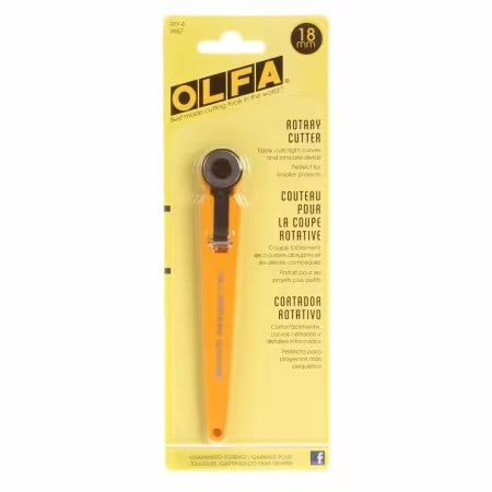18mm Olfa Mini Rotary Cutter for detailed fabric and paper cutting