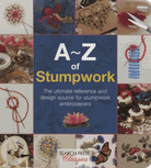 A-Z of Stumpwork book cover featuring raised embroidery designs and step-by-step instructions