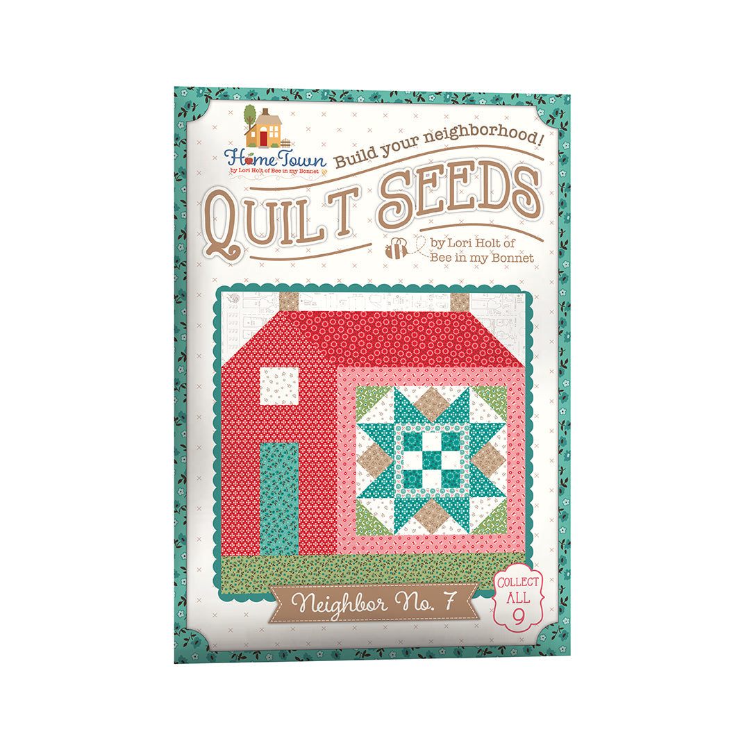 Home Town Quilt Seeds Pattern Neighbor No. 7 by Lori Holt quilt block design with house and star motif