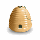 Lori Holt Beehive weighted yarn bowl in vintage 1950s style with yellow ABS plastic and weighted base