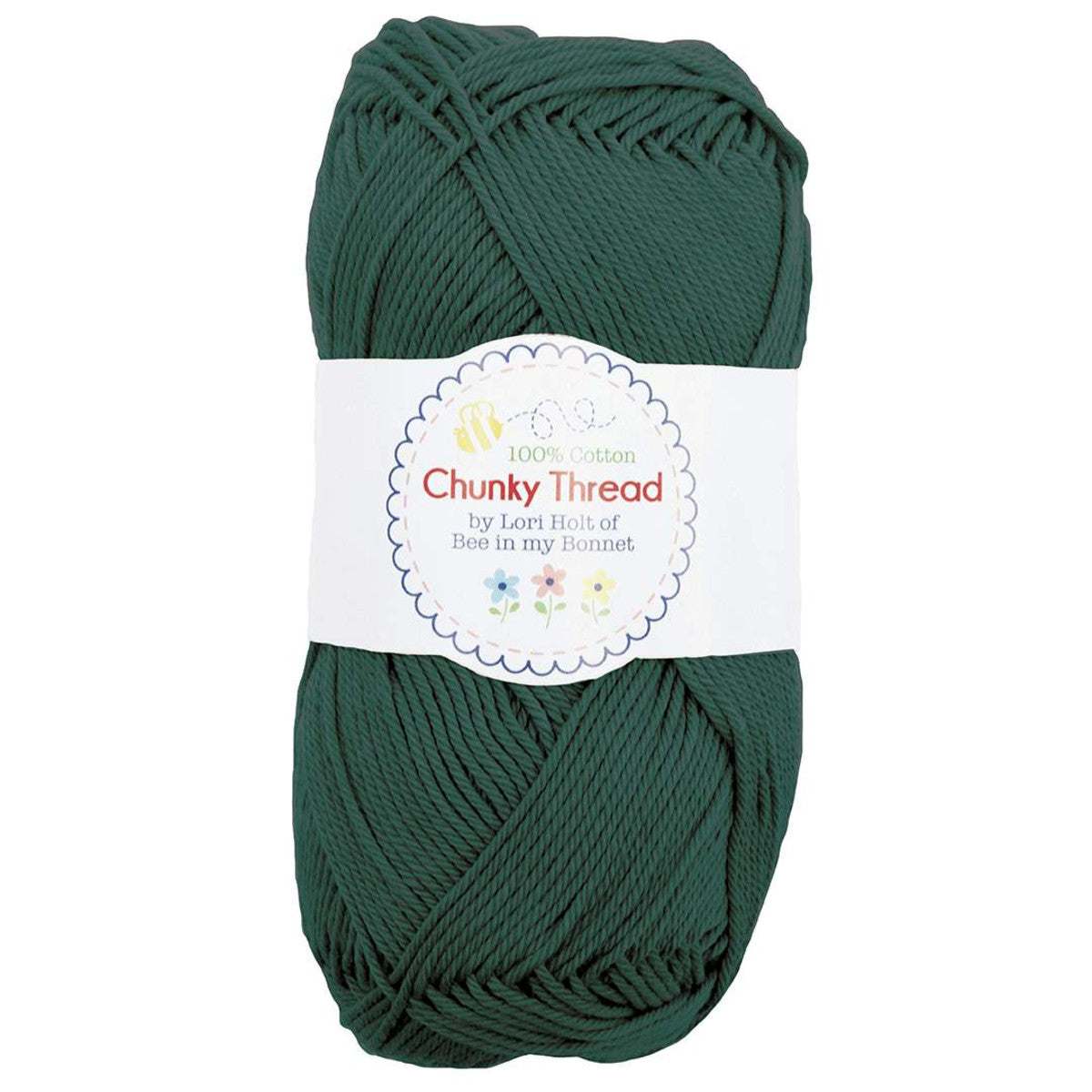 Lori Holt Chunky Thread jade green 100% cotton yarn skein for knitting and crochet