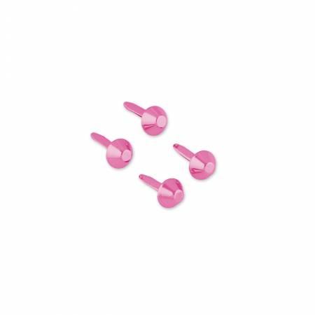 Set of four pink pearlescent Tula Pink 1/2in bucket bag feet with washers for purses and handbags