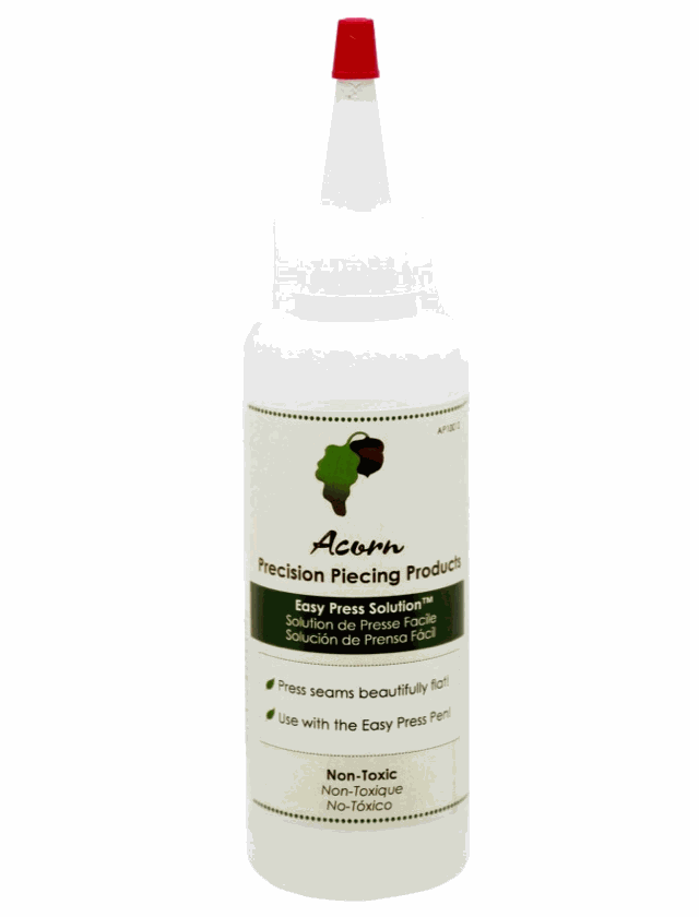 Acorn Easy Press Solution bottle for quilting precision piecing, non-toxic liquid adhesive