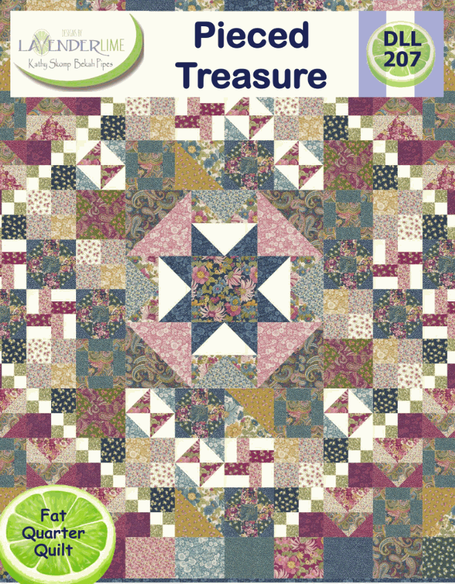 Pieced Treasure Quilt Kit by Lavender & Lime Designs with Chelsea Garden fabric from Moda Fabrics for quilt-along project