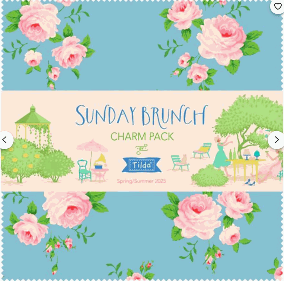 Sunday Brunch Charm Pack by TILDA with 40 five-inch fabric squares