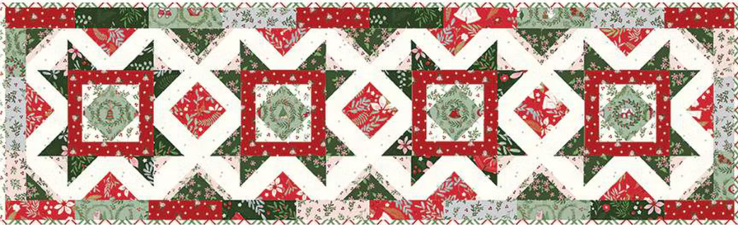 A Little Christmas Runner Kit by Beverly McCullough featuring Mistletoe & Holly fabric for 18x60 inch table runner