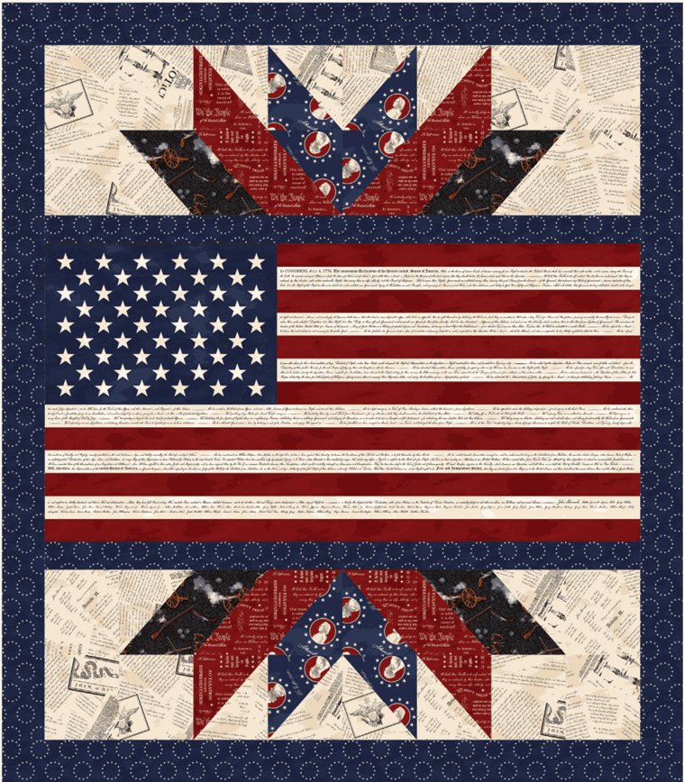 United We Stand Quilt featuring American flag design with stars and stripes pattern by Chestnut House Studios
